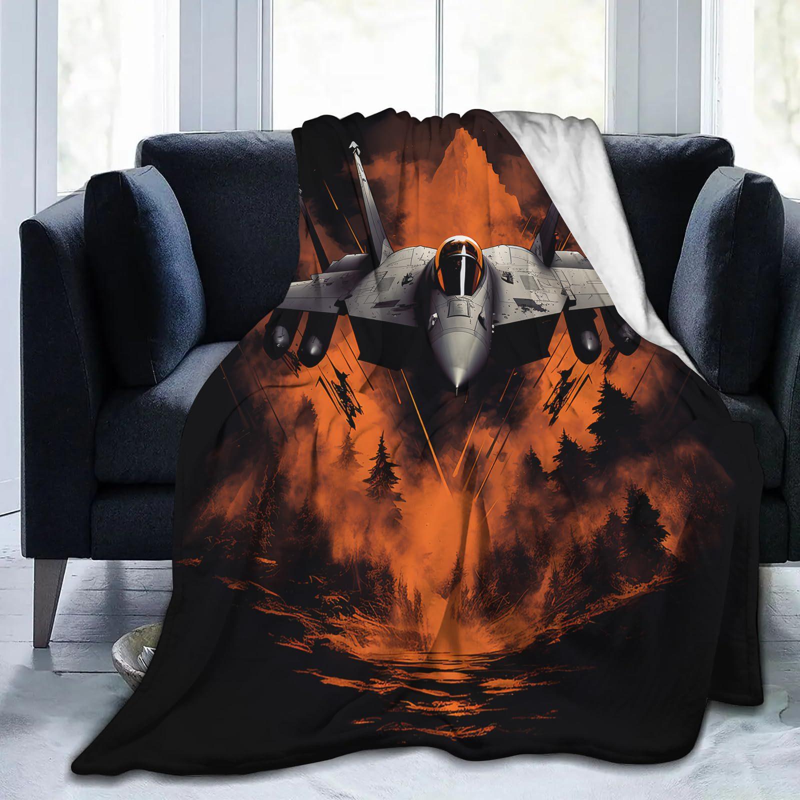 

Cool fighter jet digital-printed polyester Bedroom velvet flannel soft sofa cover blanket Fleece soft cover blankets for beds 75x90cm