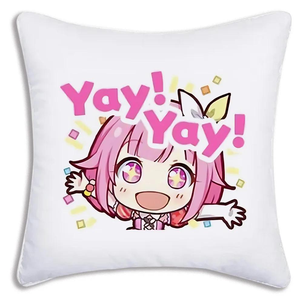 Game Manga Anime Otori Emu Chibi Pillow Covers Cartoon Sofa Decorative Home Double-sided Printing Short Plush Cute Cushion Cover