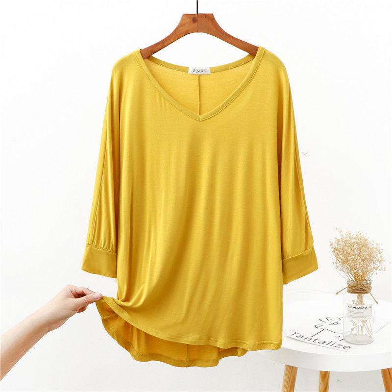Spring and Summer Modal Loose Underlay Solid T Shirt Versatile Top