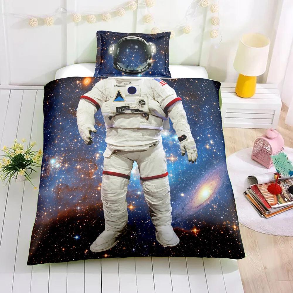 Print Unicorn Cute Skirt Quilt Cover Set Creative Personality Cartoon Bedding Astronaut,Princess Dress Kids Twin Bedding Set