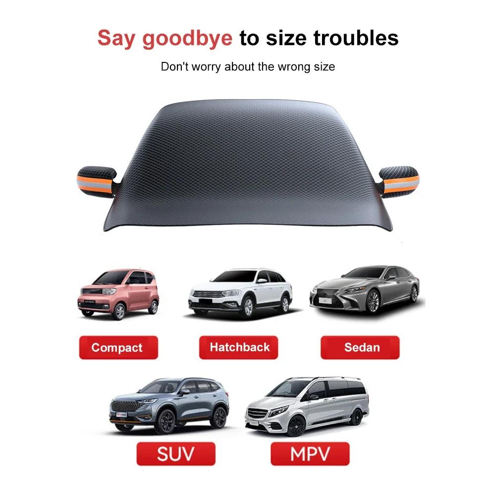 Upgrade Windshield Sunshades Magnetic Car Front Windscreen Cover Automobile Sunshade Snow Sun Shade Waterproof Exterior Covers