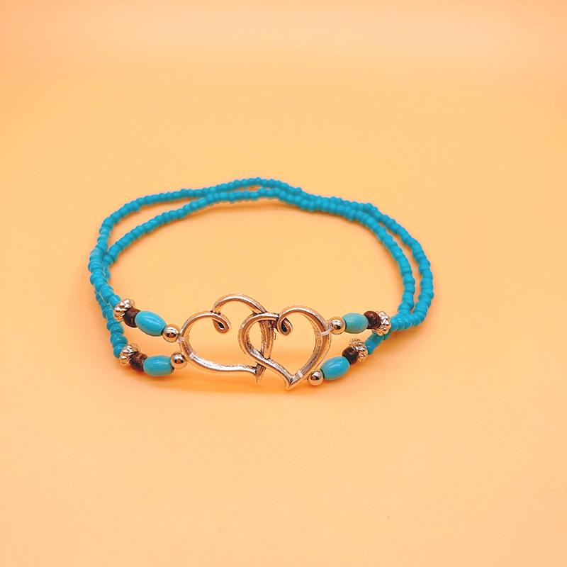 

1 шт., новый браслет на щиколотку в виде ракушки-звезды в стиле Богемии для женщин, двойное сердце, бисерная цепочка для ног, летняя пляжная вечеринка, босиком, сандалии, ювелирные изделия