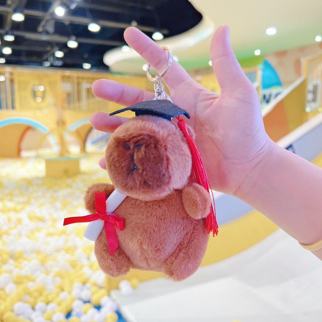 Little Red Book Capybara & Guinea Pig Plush Keychain Ornament