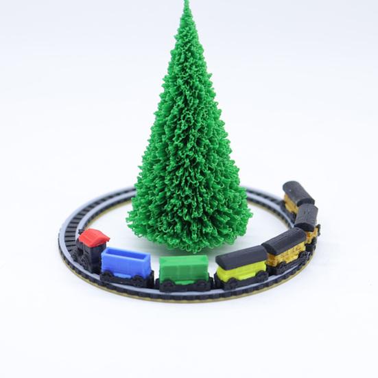 Mini Train Model 1:12 Scale Train Miniature Tiny Track Train with Colorful Carriages for Doll Mansion Decoration Miniature Scene Photo Prop