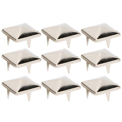 100pcs Square Pyramid Punk Rivets 4 Claw Metal Studs for Bracelets Clothing Shoes HandbagSilver 10mm