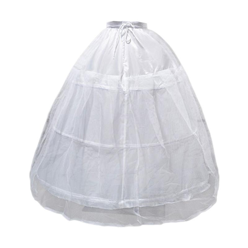 Bride Gown Petticoat with 3 Hoops Support Elastic Waist Band Tulle Underskirt for Wedding Dress and Evening Gowns