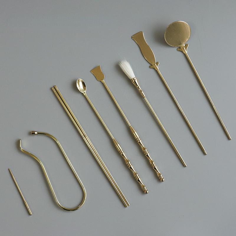 Pure Copper Incense Road Set DIY Manual Introductory Touch Tuo Incense Powder Incense Seal Printing Incense Road Supplies Tool