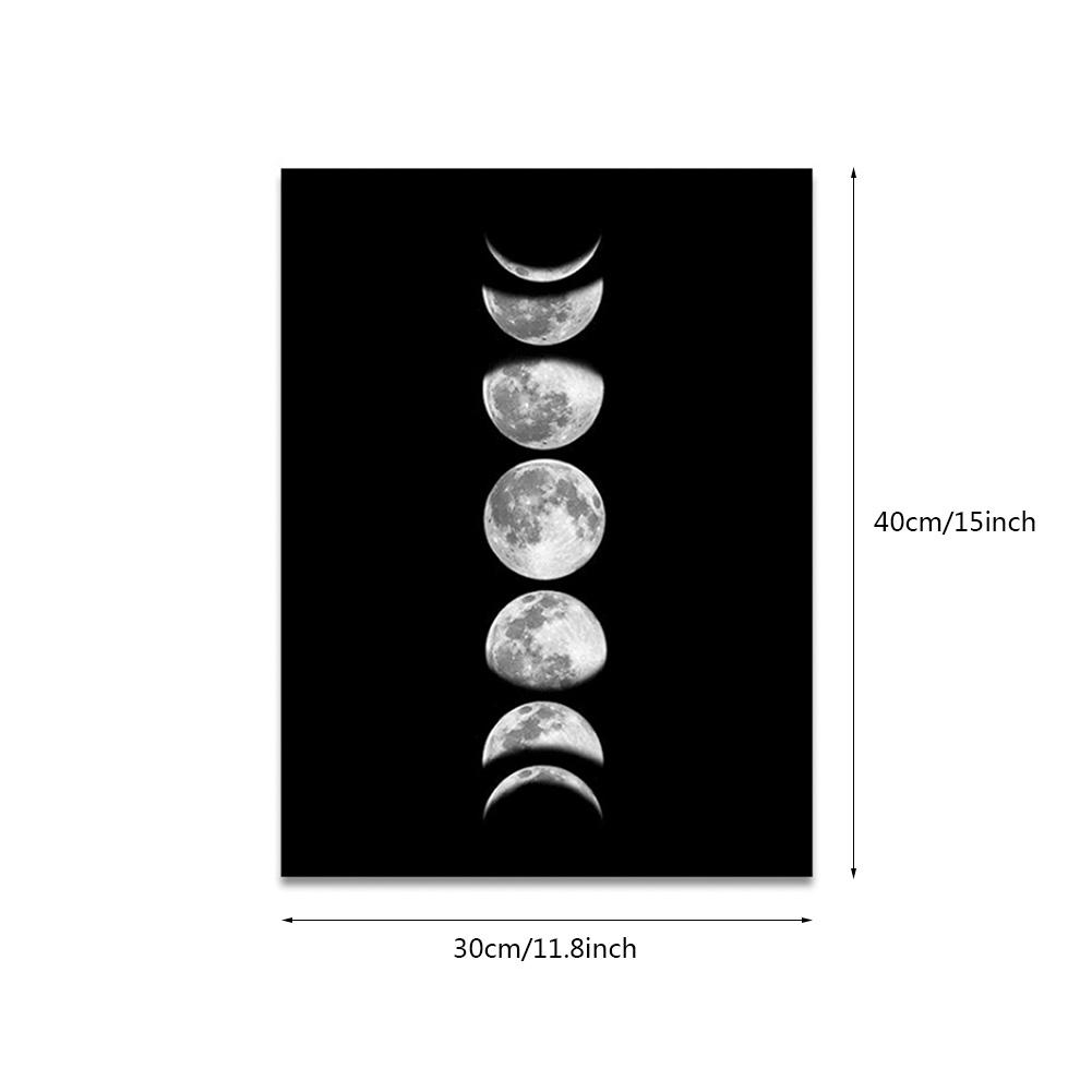 Moon Phases Canvas Painting Rimless Paintings on Wall Art for Home Decorations(Black090 2)