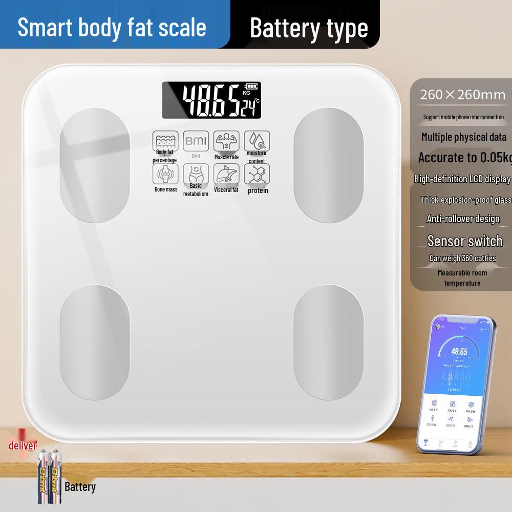 Inteligentna waga Bluetooth do pomiaru tkanki tłuszczowej z możliwością ładowania
