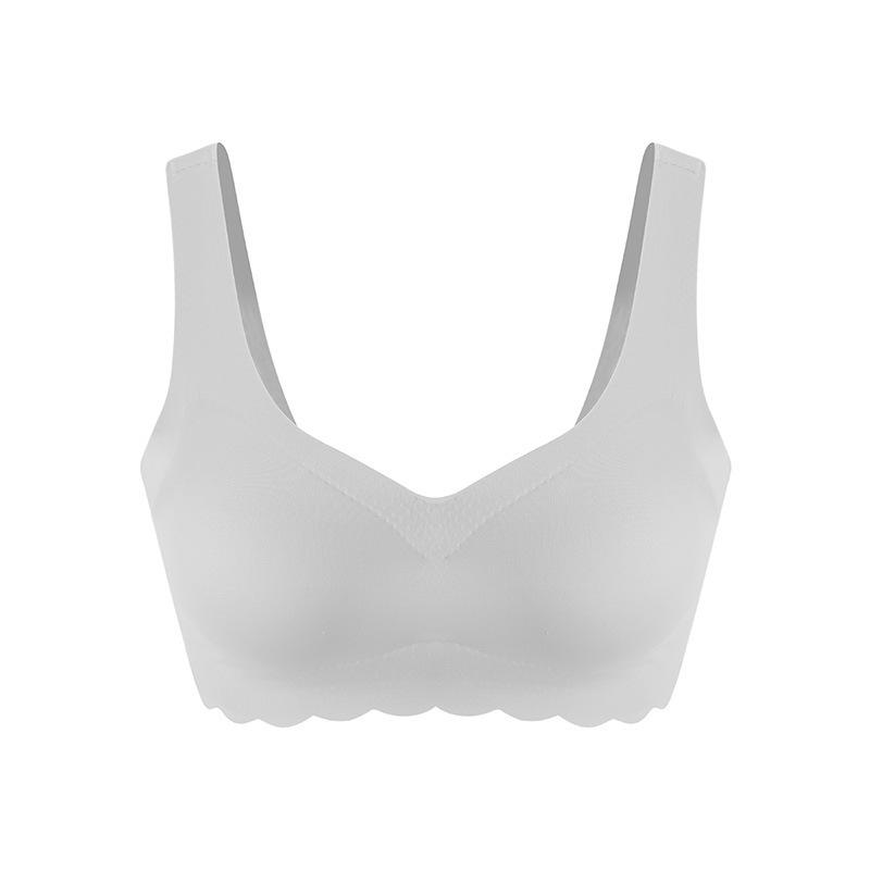

Large size seamless sports sleep underwear, thin fat plus women s bras gather 110 сірий колір