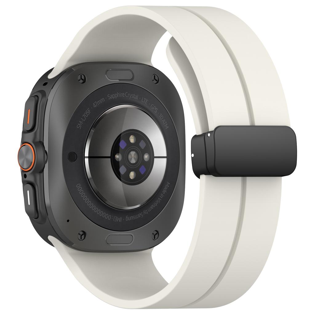 Magnetic D Buckle Sports Silicone Watchband For Samsung Galaxy Watch Ultra 47mm Strap Band Bracelet Replacement Accessories