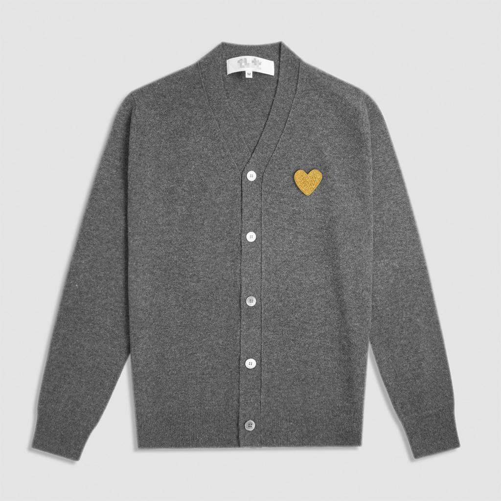 Premium Kawakubo Heart V-Neck Wool Cardigan - Couples' Style Play