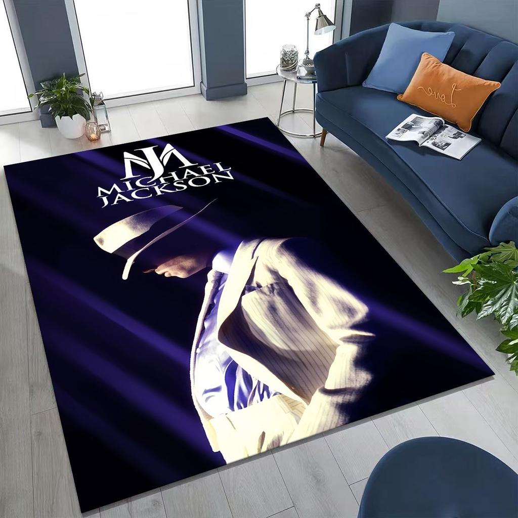 Fashion MJ Michael Jackson King of Pop Art Rug for Bedroom Living Room Sofa Home Doormat Decor, Large Kids Non-slip Floor Mat
