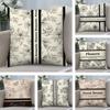 Beautiful Retro Flowers Cushion Cover Soft Plush Fabric Double-Sided Printed Sofa Cushion Cover for All Seasons Home Decor Gift