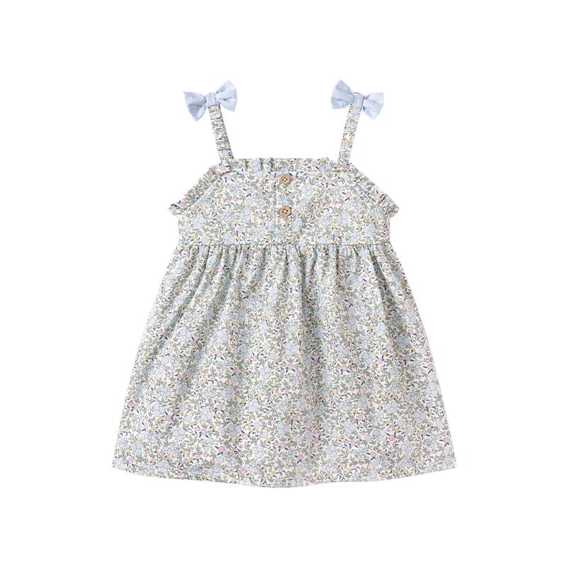 Babylove Girls  French Floral Cotton Summer Suspender Dress 100