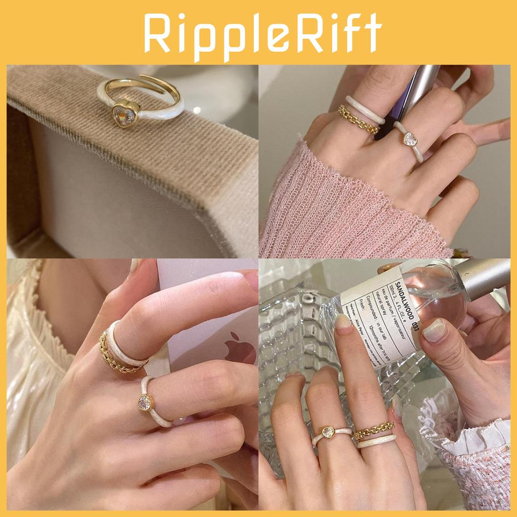 Eleganter herzförmiger verstellbarer Kupferring für Damen, modernes Modeaccessoire