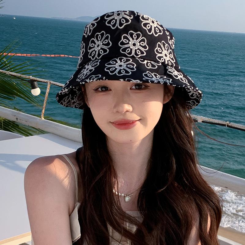 

Шляпа женская весенне-осенняя солнцезащитная шляпа от солнца летняя шляпа-ведро с цветком Average size