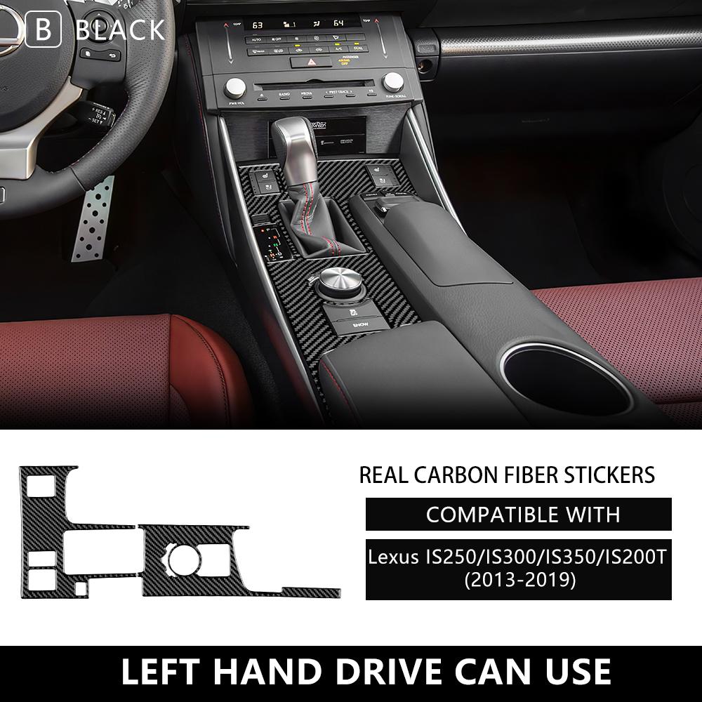 Real Soft Carbon Fiber Sticker For Lexus IS250 300 350 200T 2013-2018  Center Console Panel Cover Interior Trim  Accessories