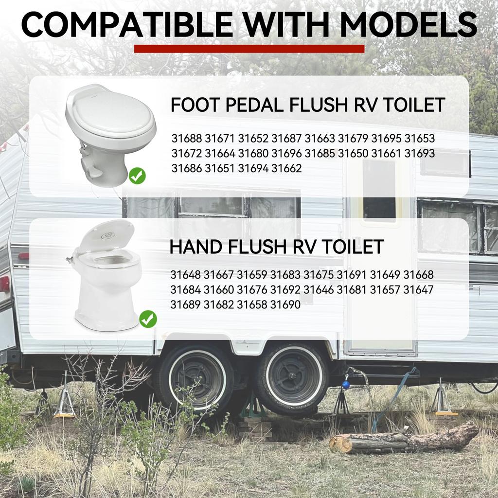 31705 RV Toilet Water Valve Kit - Fits Thetford Aqua-Magic V High/Low Hand/Foot Flush Replaces 31688, 31687, 31653