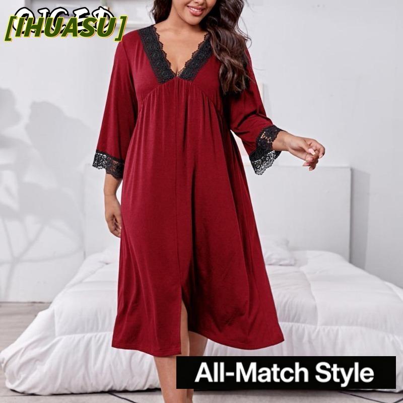 IHUASU Fashion V-Neck Long Sleeve Casual Dresses