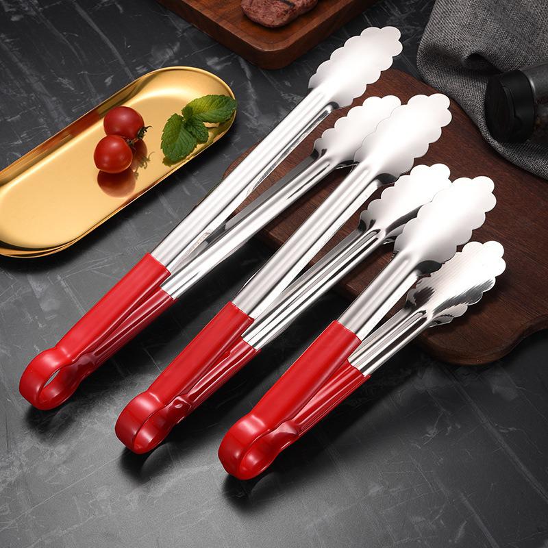 Stainless Steel Kitchen & BBQ Tongs for Cooking, Bread, and Steak
