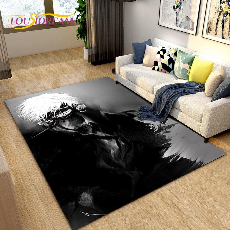 Tokyo Ghoul Japan Anime Cartoon Area Rug,Carpet Rug for Living Room Bedroom Sofa Doormat Decoration, Kid Play Non-slip Floor Mat