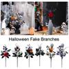 1PC Vase Filler Desktop With Pumpkin and Maple Leaves Bookcase Decor Black Fake Branches Home