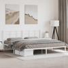 VidaXL Metal Bed Frames with Headboard, Double Bed with Slat Base, Adult Bed with Footboard, Bedroom Furniture, 355616