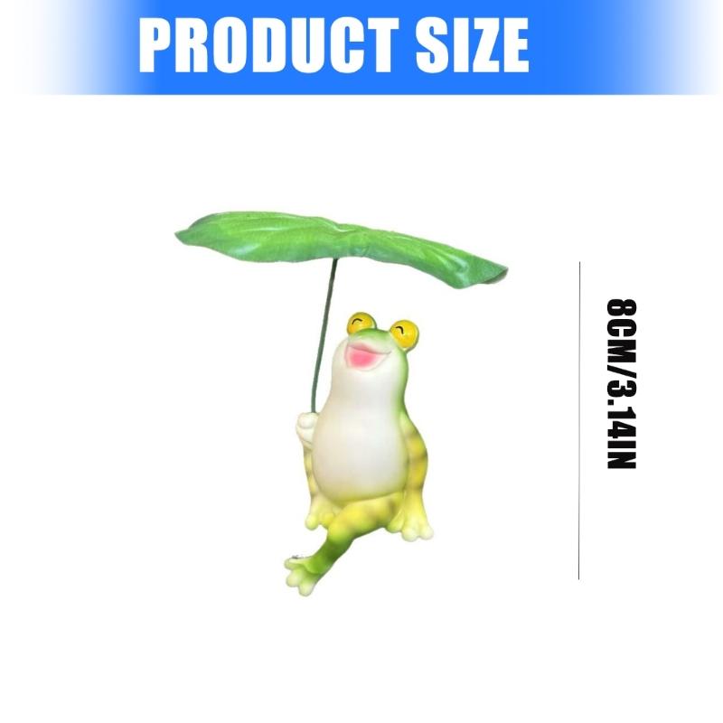 Handcrafted Frogs Garden Statue On Lotuses Leaf Suitable For Fish Tanks Garden Desktop Patios Tabletop Decoration Piece