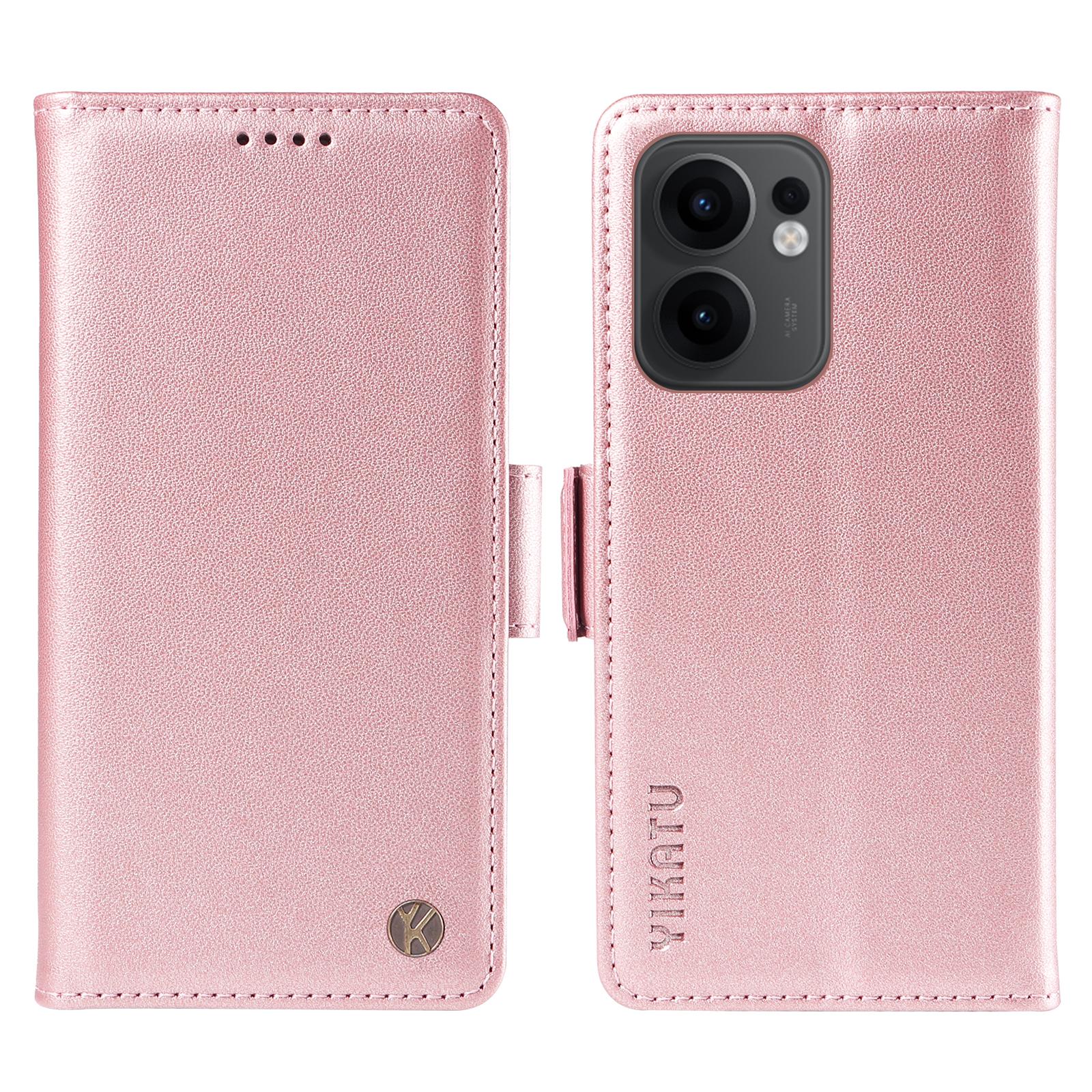 

For Oppo Reno13 F 5G (Reno 13 FS 5G)/4G/Reno13 A 5G Wallet Phone Case YIKATU YK-003 Leather Stand Cover - Black F