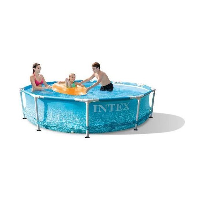 Kit Piscine hors sol tubulaire INTEX - Metal Frame - 305 x 76 cm - Ronde (Livrée avec pompe et 2 cartouches) - 28208NP
