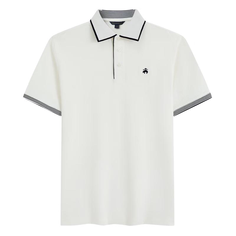 Brooks Brothers Men s Summer Contrast Trim Lapel Polo Shirt L оранжевый красный