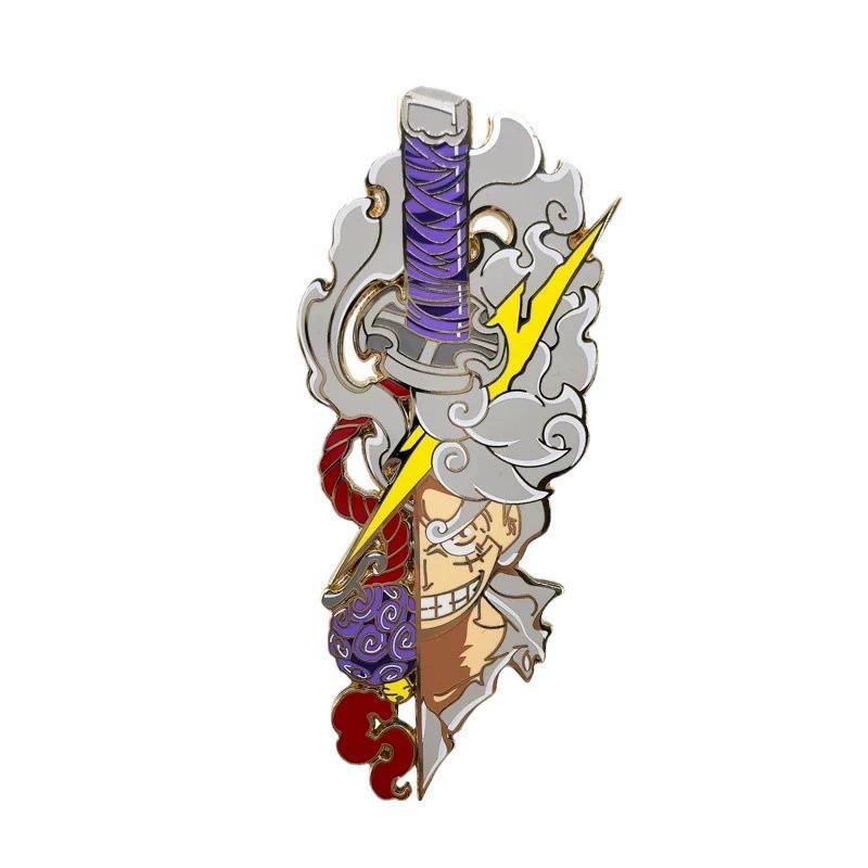 Anime One Piece Enamel Pin Monkey D Luffy And Roronoa Zoro Cartoon Brooches Men Women's Backpack Briefcase Lapel Badges
