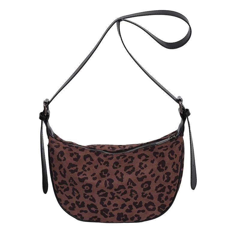 High Capacity Leopard Nylon Zipper Casual Shoulder Bags High Quality Soft Versatile Print Commuting Simple Crossbody Bags