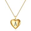 Openable Heart-shaped Gold Pendant Initial Necklace for Women - Memorial Photo Titanium Steel Love Heart Design