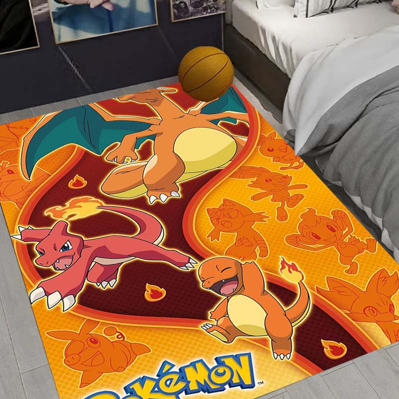 Charizard Charmander Pokemon Living Room Non-Slip Area Rug Soft Carpet for Bedroom Kids Playroom Sofa,Home Decor Doormat Gift-22