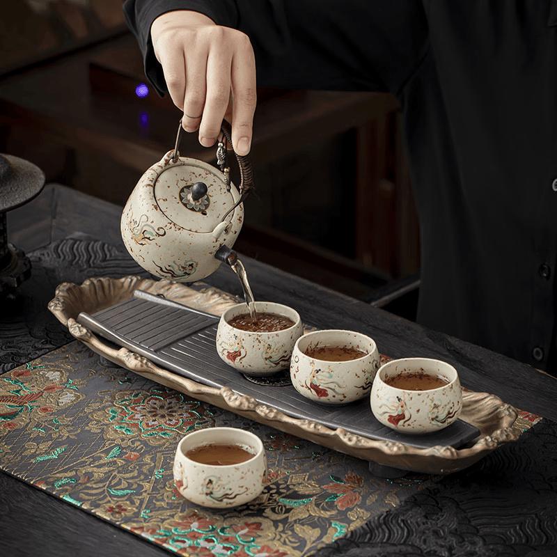 Chaxun Coarse Pottery Tea Tray