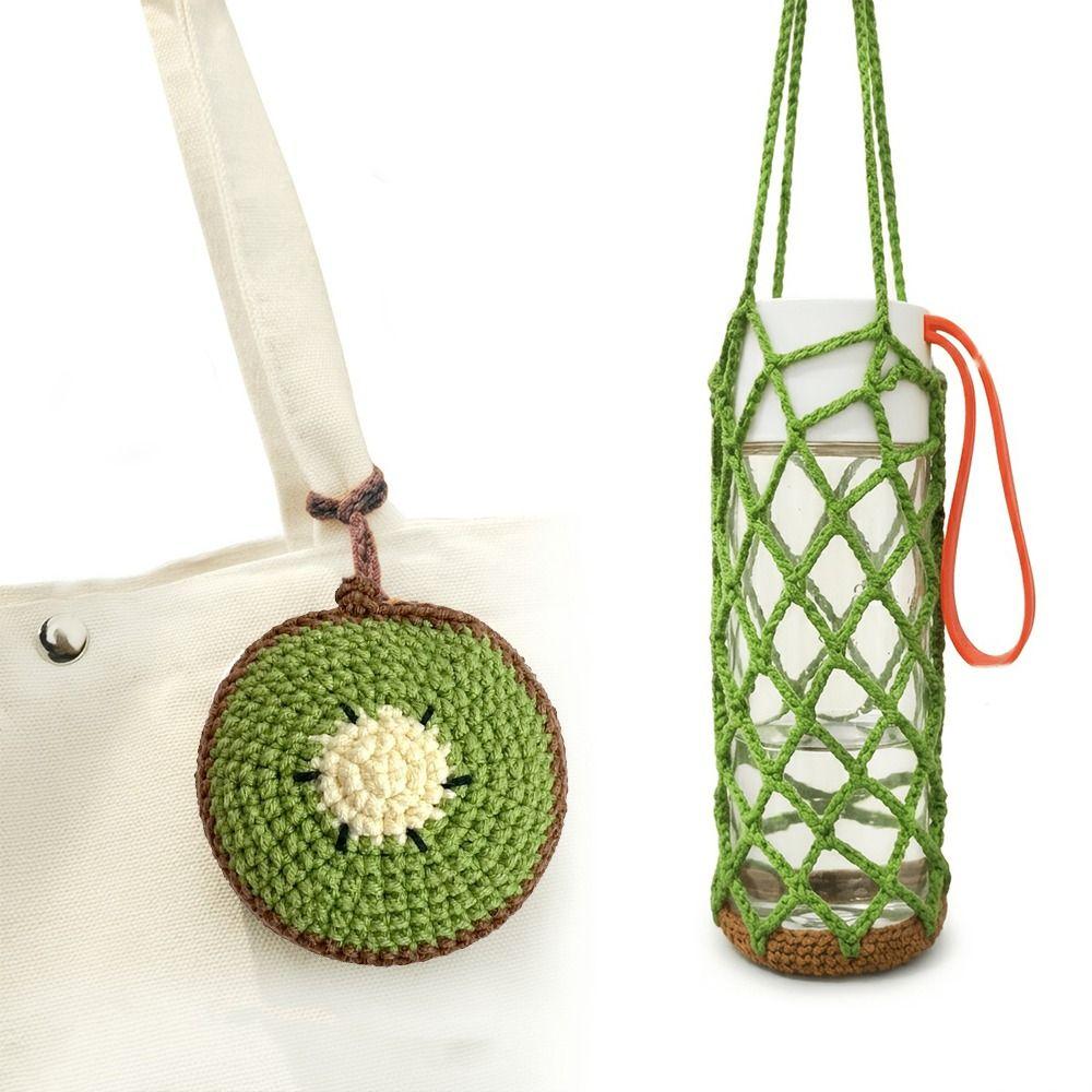Sac en Maille Pliable Forme Fruit pour Fruits Sac de Rangement pour Petits Objets Porte-Gobelet Accessoire pour Tasse