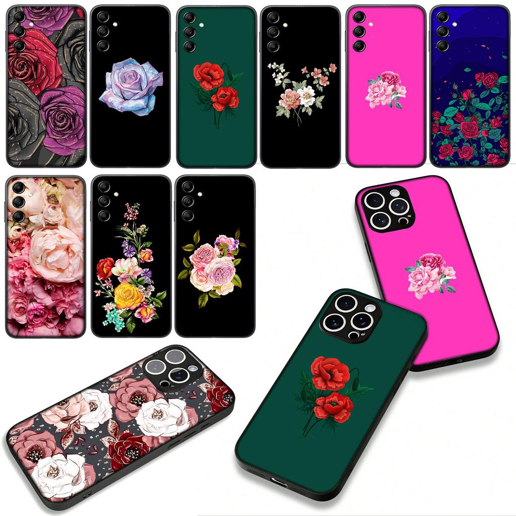 Cover for Xiaomi Poco F7 F6 F8 Ultra F5 X7 X6 X5 X3 NFC M7 M6 Pro C85 C75 C65 C71 C61 Coque Phone Case Rose Flower Peony