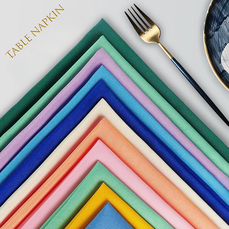 Napkin Cloth, Solid Color Red, Hotel Restaurant, Western Restaurant, Coffee Shop, Placemat Cloth, Folded Flower Saliva Cloth, Cup Wiping Cloth