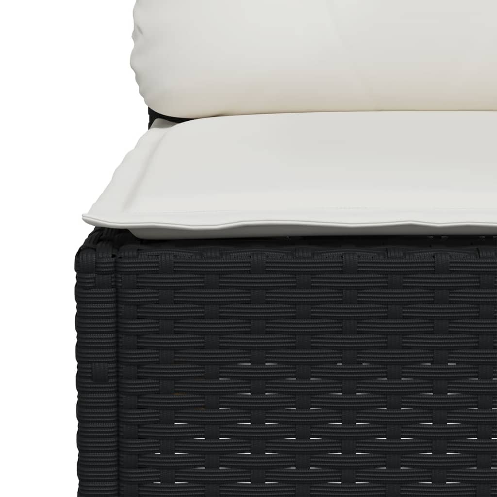 Vidaxl 5-Cz. Set da Salotto per Giardino, Cuscini, Rattan Nero PE