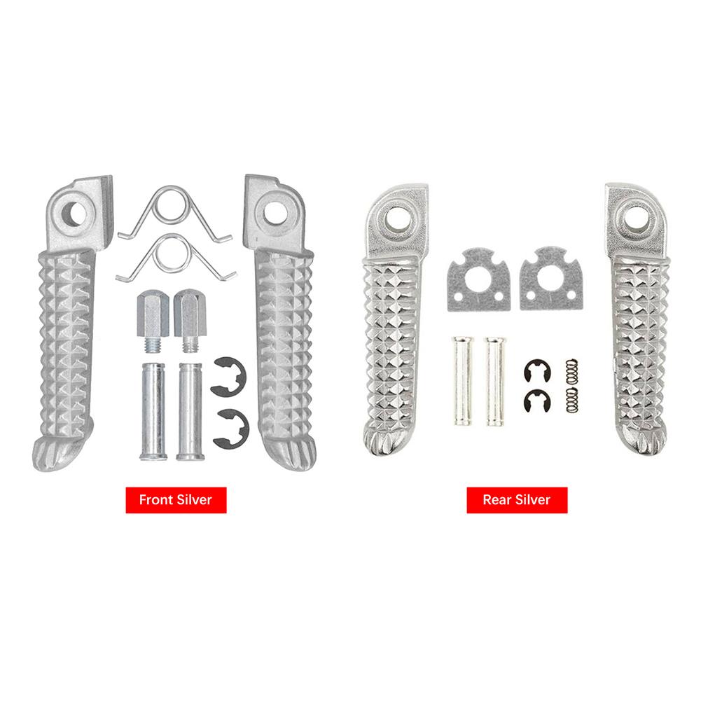 1 paar Motorrad Fußrasten fußrasten Hinten Vorne Aluminium Silber Für Yamaha YZF R1 2002-2020 R6 2003-2020 YZF R6S R1M Zubehör