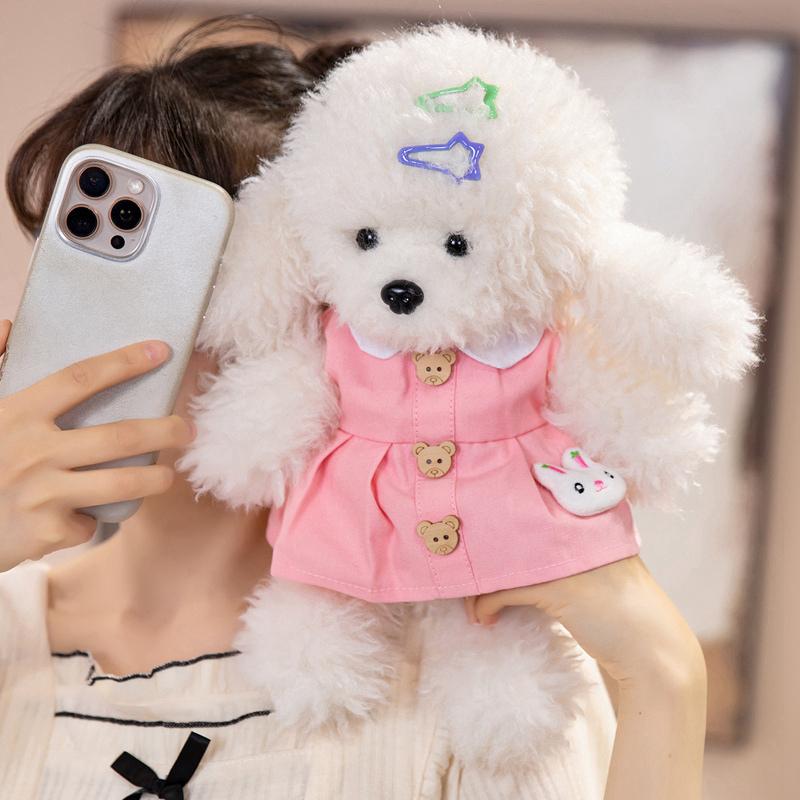 Soft Fluffy Poodle Puppy Plush Toy Curly Hair Teddy Dog Stuffed Doll Cute Animal Pillow Kids Gift Home Decor