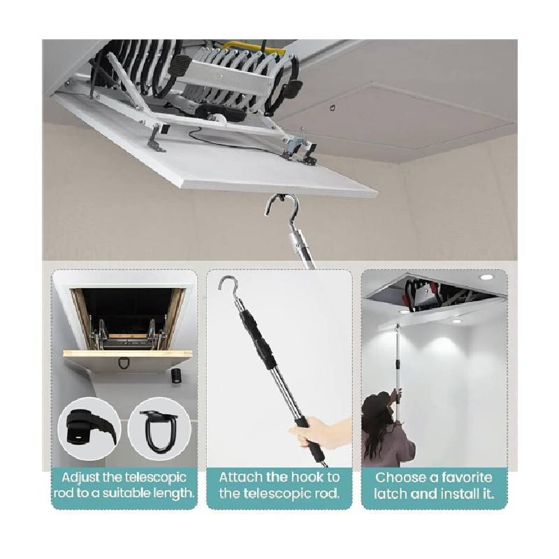 Loft Ladder Pull Down Kit With Aluminum Alloy Steel Components For Home Use