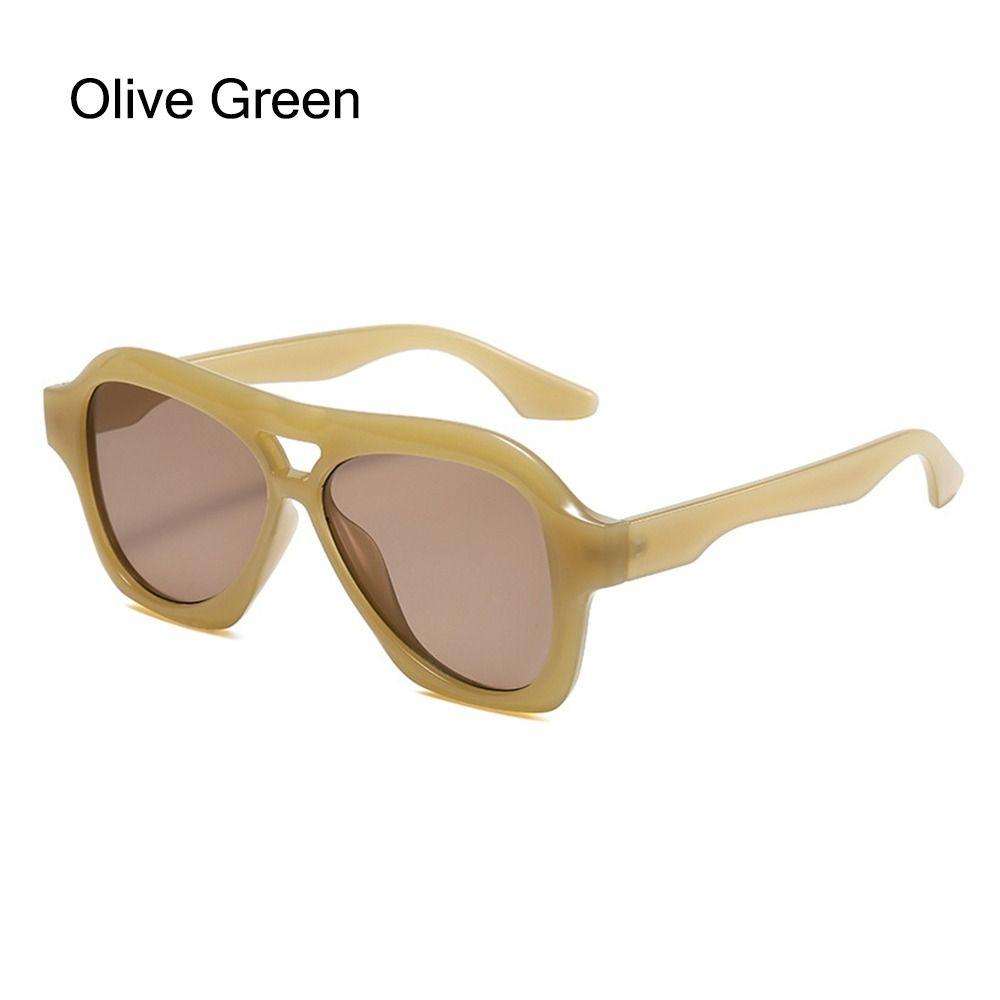 Oversized Double Bridge Sunglasses Retro Black Shades Trendy Pilot Sun Glasses UV4 Eyewear Women Sun Glasses Y2K Eyewear