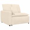 Modular Sofa End Module with Armrest and Cushions Cream 100 Cm