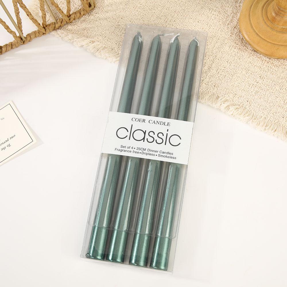 European Classic Long Stem Smokeless Taper Candle for Home & Wedding Decoration