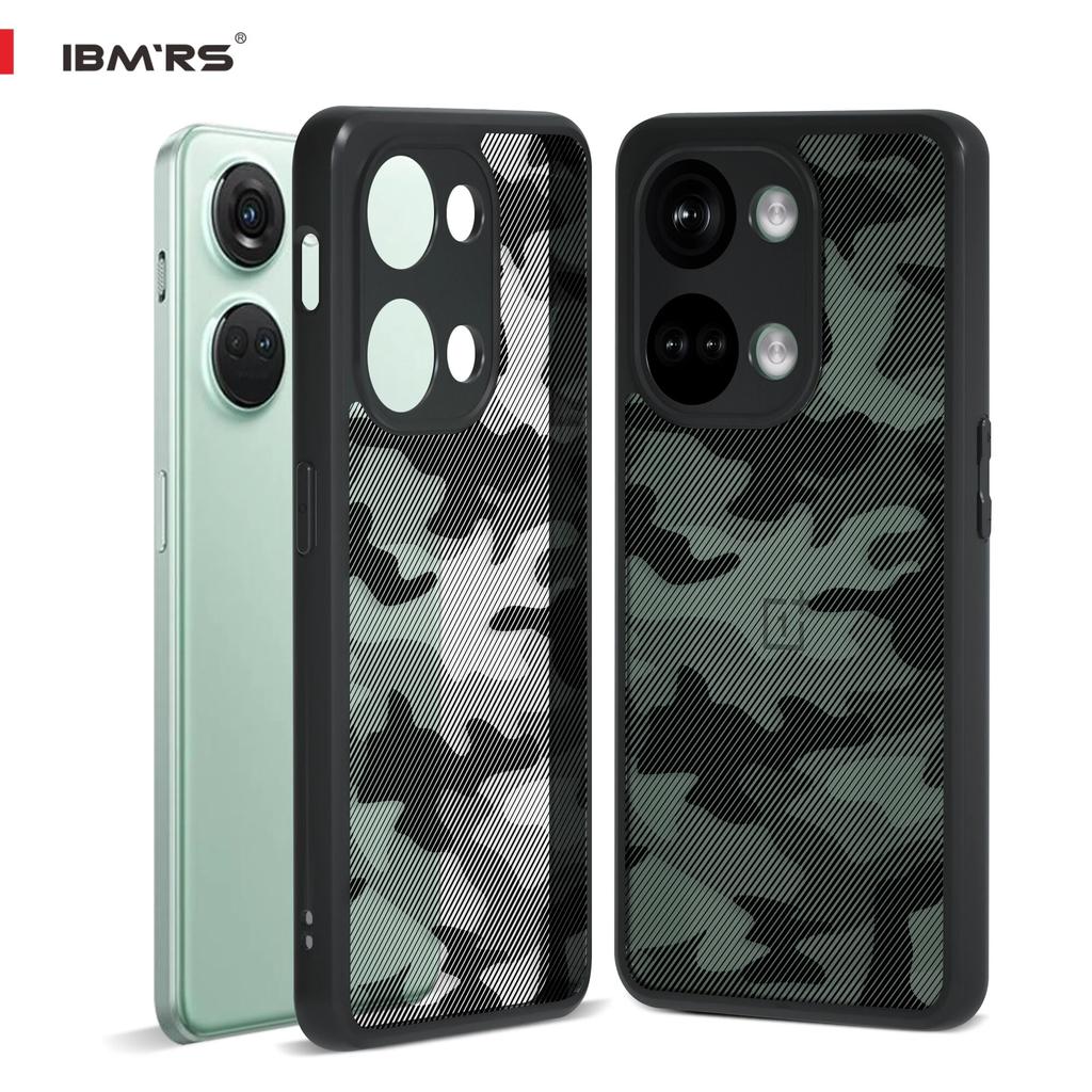 (Comes with wrist strap)IBMRS for OnePlus Ace 2V/Nord 3 5G Case, Camouflage Anti-Fingerprint Matte Clear Hard Back and Soft TPU Frame Protective Case