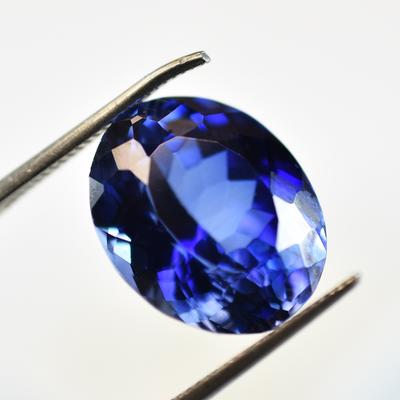 Natural Blue Tanzanite Loose Gemstone Oval Cut 11.25 Ct Deep for Jewelry Making and Gem Collections