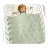 Baby Knitted Heart Pattern Crochet Swaddle Wrap With Windproof Cotton For Newborns